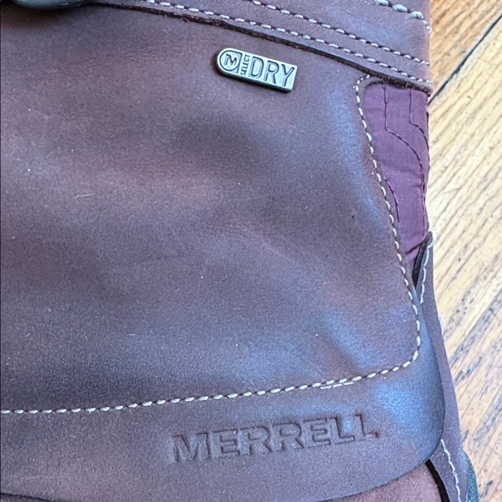 Merrell winter boots lined calf high pull on side zip burgundy 9 cabincore cozy - Picture 8 of 14